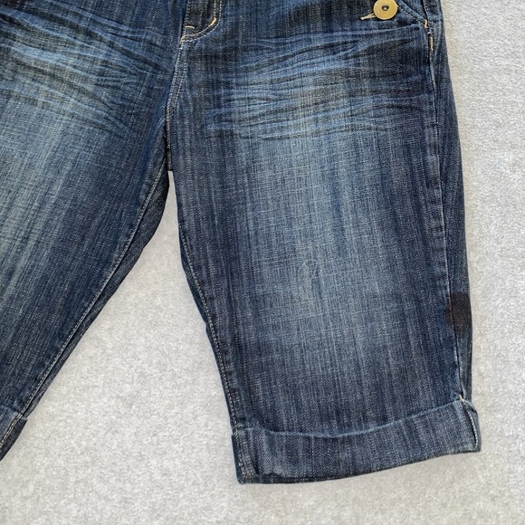 G-Unit Shorts Women's 15 Denim Bermuda Gold Buttons Rhinestone Y2K Hip Hop 50 - Picture 3 of 16